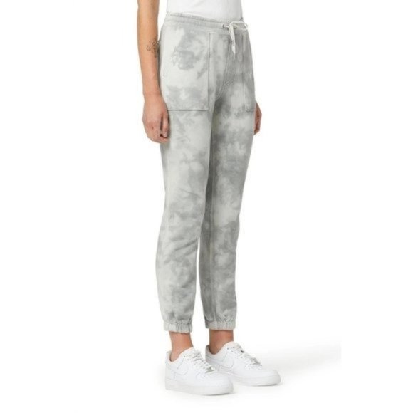 HUDSON JEANS Tie Dye Cotton French Terry Joggers in Monument Ice Dye NWT - Picture 2 of 6